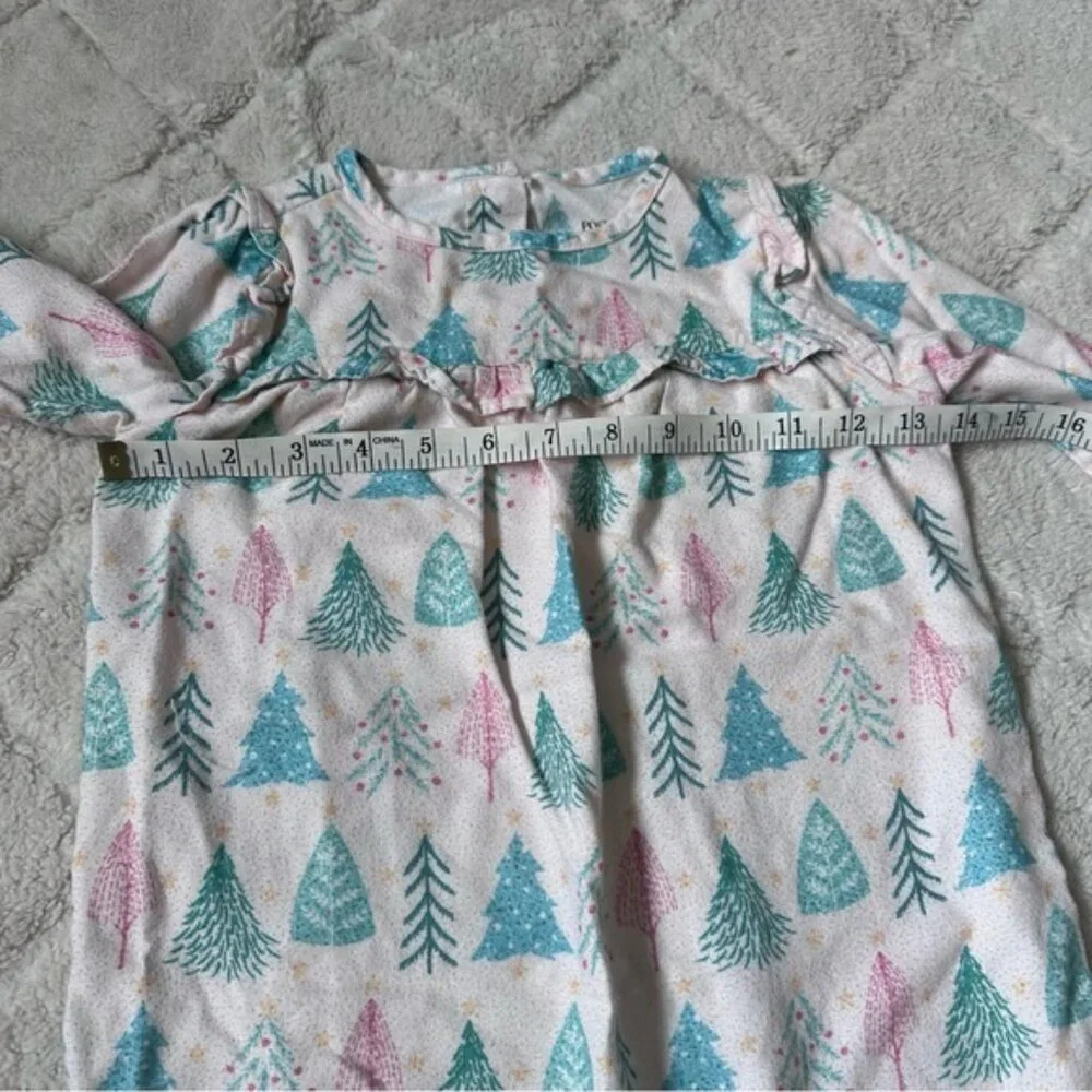 Posh Peanut | Pink Christmas Trees Flannel Nightgown | Size 5T-6T